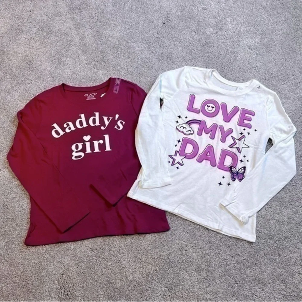 NWT I Love my Dad and Daddy’s girl long sleeve tshirt bundle size medium 7/8